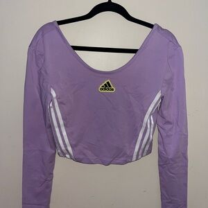 Adidas Purple Long Sleeve Women's Crop Top